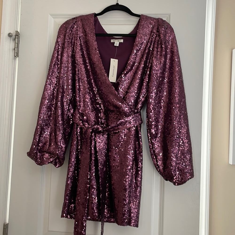 Purple sequin dress size small